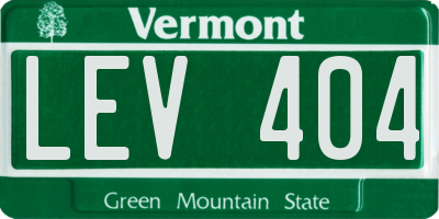 VT license plate LEV404