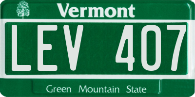 VT license plate LEV407
