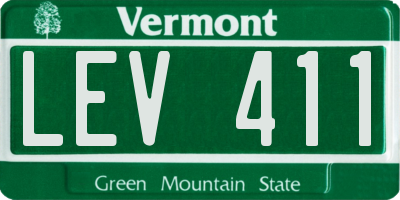 VT license plate LEV411