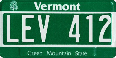 VT license plate LEV412