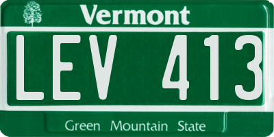 VT license plate LEV413