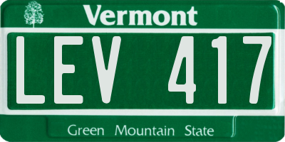 VT license plate LEV417