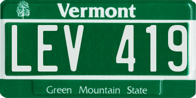 VT license plate LEV419