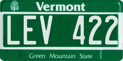 VT license plate LEV422