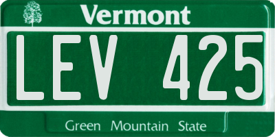 VT license plate LEV425