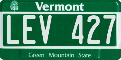 VT license plate LEV427