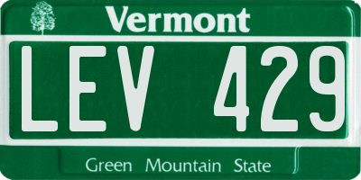 VT license plate LEV429