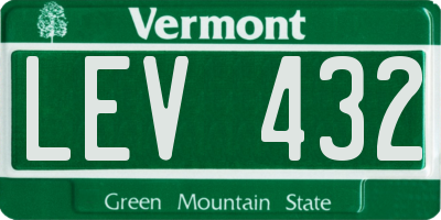 VT license plate LEV432