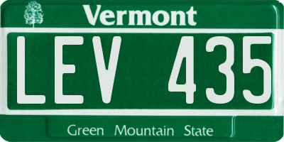 VT license plate LEV435