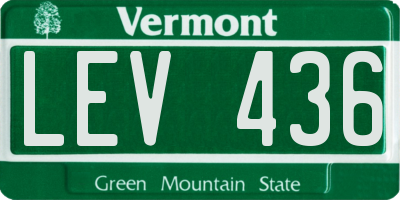 VT license plate LEV436