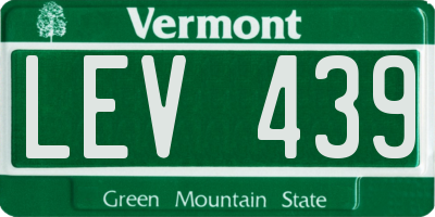 VT license plate LEV439