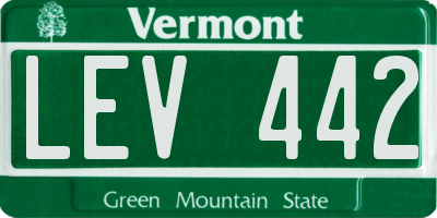 VT license plate LEV442