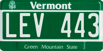 VT license plate LEV443