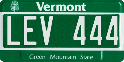 VT license plate LEV444