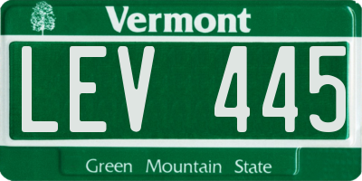 VT license plate LEV445