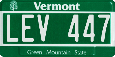 VT license plate LEV447