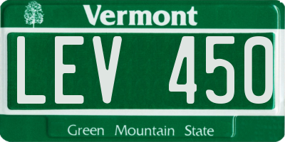 VT license plate LEV450