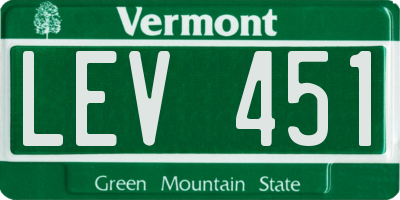 VT license plate LEV451