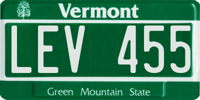 VT license plate LEV455
