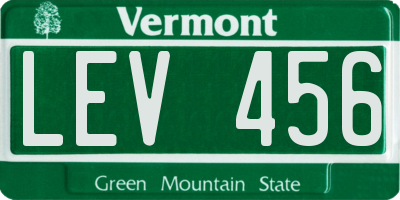 VT license plate LEV456