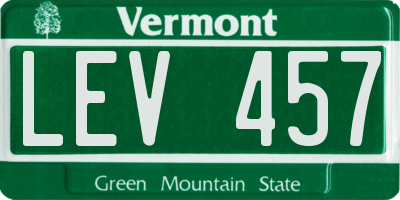 VT license plate LEV457