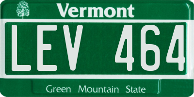 VT license plate LEV464