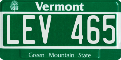 VT license plate LEV465
