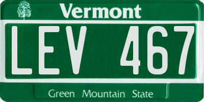 VT license plate LEV467