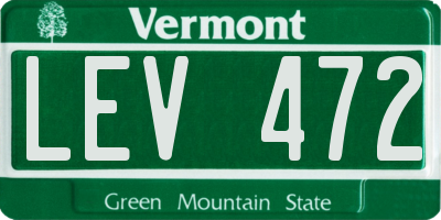 VT license plate LEV472