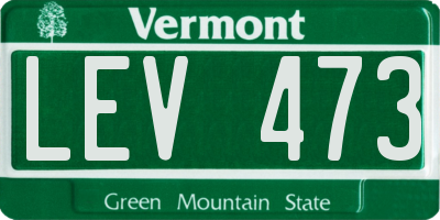 VT license plate LEV473