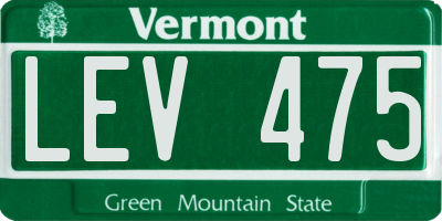 VT license plate LEV475