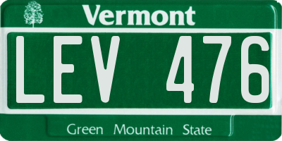 VT license plate LEV476