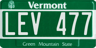VT license plate LEV477
