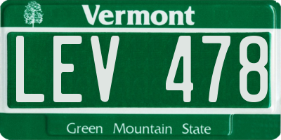 VT license plate LEV478