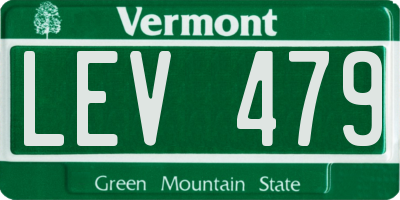 VT license plate LEV479