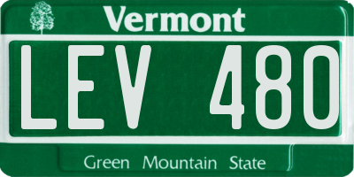 VT license plate LEV480