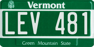 VT license plate LEV481