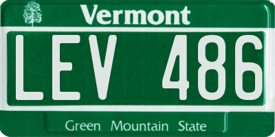 VT license plate LEV486