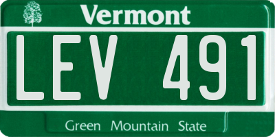 VT license plate LEV491