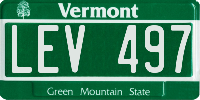VT license plate LEV497