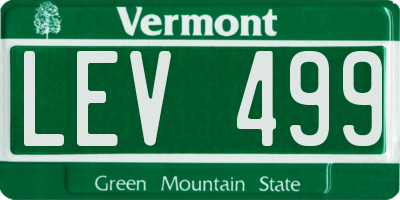 VT license plate LEV499