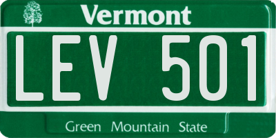 VT license plate LEV501