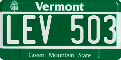 VT license plate LEV503