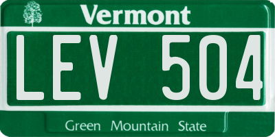 VT license plate LEV504