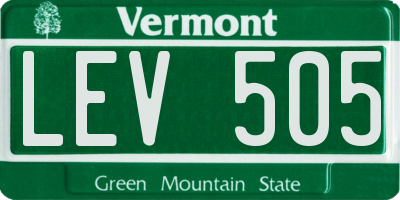 VT license plate LEV505
