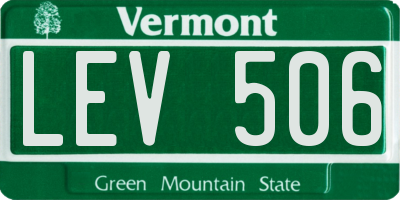 VT license plate LEV506