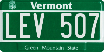 VT license plate LEV507