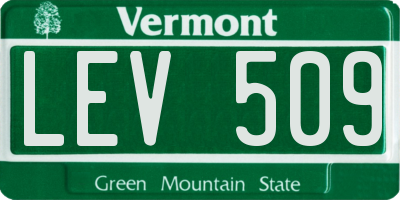 VT license plate LEV509