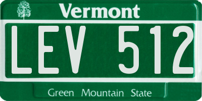 VT license plate LEV512