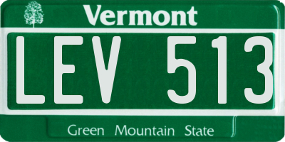 VT license plate LEV513